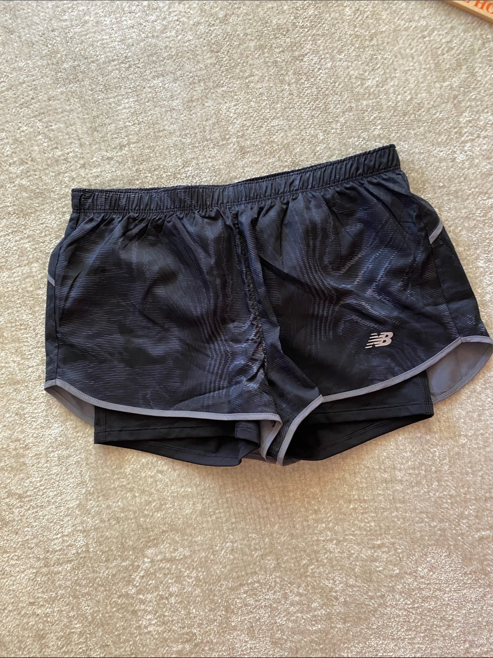 New Balance Women's Black Athletic Running Shorts with Reflective Logo
